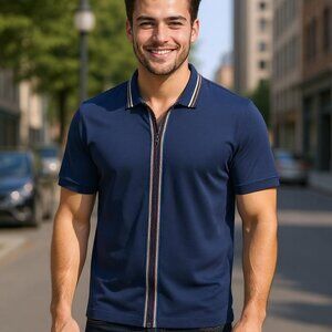 Paul Fredrick Knit Full Zip Polo NEW!